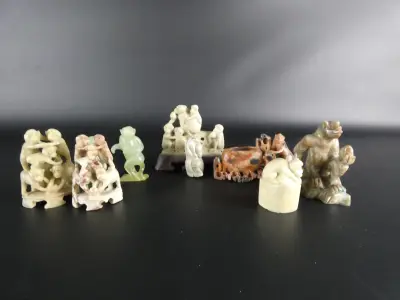 Set van 9 Chinese beeldjes en sculpturen – kavel bij De Kringwinkel, Heverlee