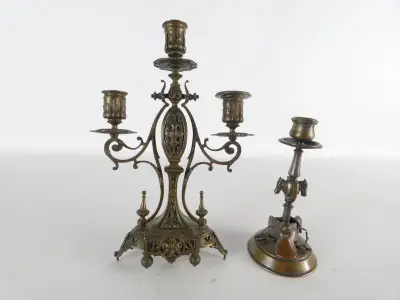 Set van twee vintage kandelaars – kavel bij De Kringwinkel, Heverlee