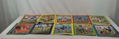 Set van 10 vintage voetbalstripboeken: De Wondersloffen van Sjakie – kavel bij De Kringwinkel, Geraardsbergen