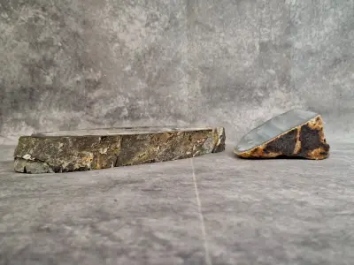 Grote Gepolijste Agaat Geode Schijf & Bijbehorende Agaat Steen – kavel bij De Kringwinkel, Gent