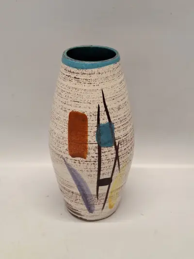 Vintag vaas van Scheurich Keramik – model 248-22 ‘Prisma’ – kavel bij De Kringwinkel, Gent