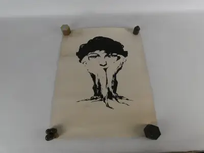 Gesigneerde zeefdruk op papier – kavel bij De Kringwinkel, Heverlee