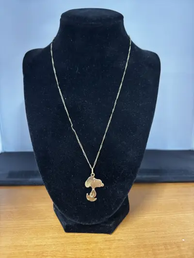 18 Karaat Gouden Ketting met Snoopy Hanger – 5 gram – kavel bij De Kringwinkel, Sint-Niklaas