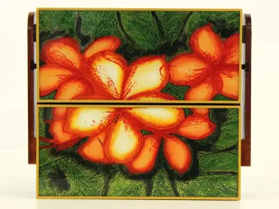 Vintage sieradendoos met bloemmotief – kavel bij De Kringwinkel, Antwerpen