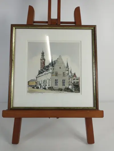 Gesigneerde zeefdruk van Herentals – kavel bij De Kringwinkel, Turnhout