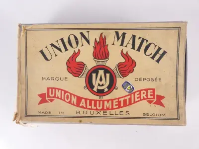 Vintage gigantische Union Match lucifers in doos – kavel bij De Kringwinkel, Heverlee