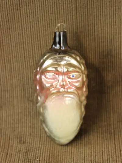 Vintage Ajeko kerstornament - dennenappel/kerstman – kavel bij De Kringwinkel, Antwerpen