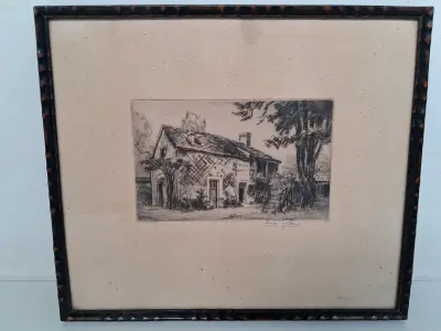 Ets van Eugène Veder – kavel bij De Kringwinkel, Waardamme