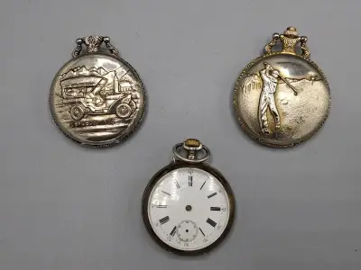 Drie zakhorloges – kavel bij De Kringwinkel, Waardamme