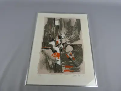 Kunstwerk expressionistische kleurenlitho Roswitha Lüder – kavel bij De Kringwinkel, Diest