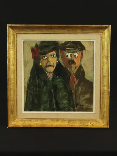 Achille Lammens (1888–1969) – Dubbelportret – kavel bij De Kringwinkel, Antwerpen