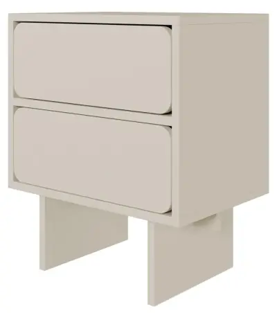 Selsey WUWU - Nachtkastje met 2 lades, grijsbeige, 50 cm – kavel bij GSD Auctions, Zoeterwoude