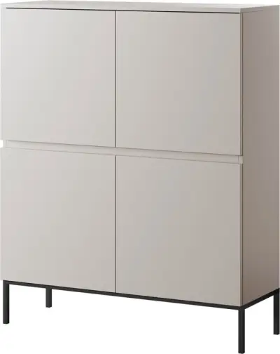 Selsey Bemmi - Hoge kast - 100 cm - Beige met zwarte poten – kavel bij GSD Auctions, Zoeterwoude