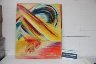 Abstract schilderij met kleurrijke penseelstreken – kavel bij GSD Auctions, Zoeterwoude