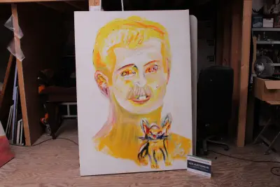 Grote schilderij moderne portretkunst – kavel bij GSD Auctions, Zoeterwoude
