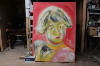 Abstract schilderij van vrouwelijk portret – kavel bij GSD Auctions, Zoeterwoude