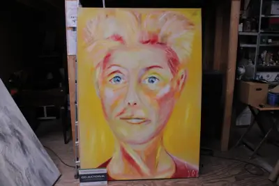 Schilderij portret gezicht met lichte haren – kavel bij GSD Auctions, Zoeterwoude