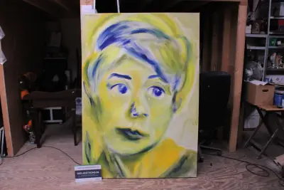 Schilderij grote abstracte vrouwenportret – kavel bij GSD Auctions, Zoeterwoude