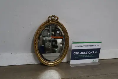 Ovale spiegel met goudkleurige sierlijst – kavel bij GSD Auctions, Zoeterwoude