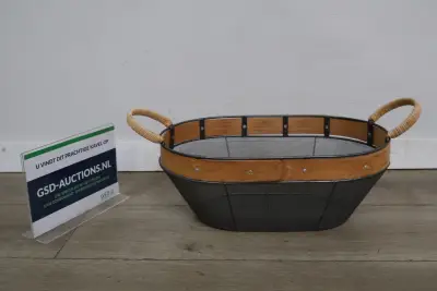 Metalen,houten opbergmand/zeef – kavel bij GSD Auctions, Zoeterwoude