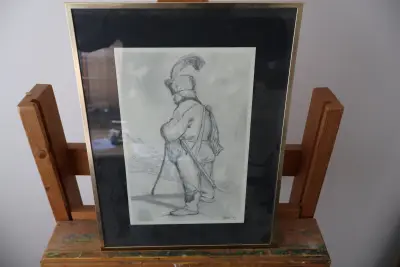 Potloodtekening van een soldaat' – kavel bij GSD Auctions, Zoeterwoude