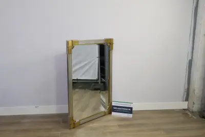 Grote Wandspiegel met goudkleurige en zilverkleurige lijst – kavel bij GSD Auctions, Zoeterwoude
