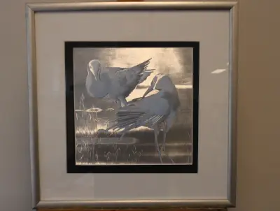 Ingelijste print van vogels – kavel bij GSD Auctions, Zoeterwoude