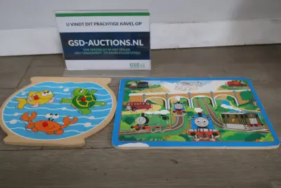 Houten kinderspellen met dieren en Thomas de Trein – kavel bij GSD Auctions, Zoeterwoude