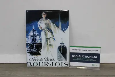 Metalen reclamebord Bourjois Soir de Paris – kavel bij GSD Auctions, Zoeterwoude