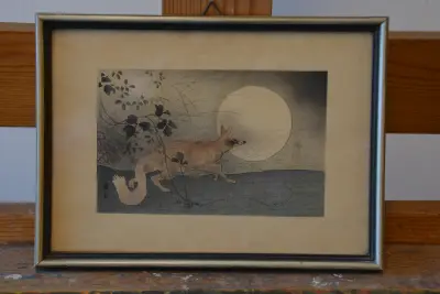 Repro van 'Maan vd Musashi-vlakte' v. T. Yoshitoshi – kavel bij GSD Auctions, Zoeterwoude