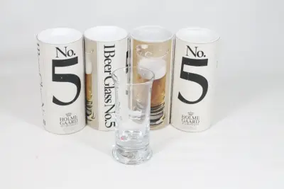 Lot van 4 Holmegaard No. 5 bierglazen – kavel bij De Kringwinkel, Brecht