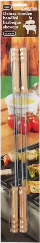 3x Barbeque spiesen met houten handgreep set 4stuks – kavel bij GSD Auctions, Zoeterwoude