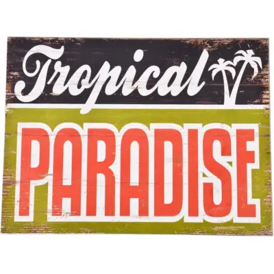 Retro Wandbord Tropical Paradise 40 cm – kavel bij GSD Auctions, Zoeterwoude