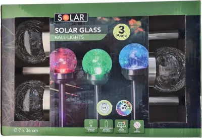 5xSolar Glass Ball Lights wit en gekleurd – kavel bij GSD Auctions, Zoeterwoude