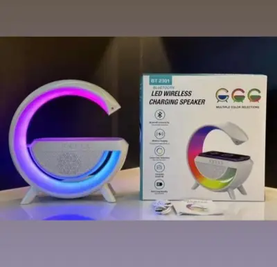 Bluetooth speaker met Draadloze telefoon lader - Wireless charger - Nacht lamp - Sfeerlamp – kavel bij GSD Auctions, Zoeterwoude