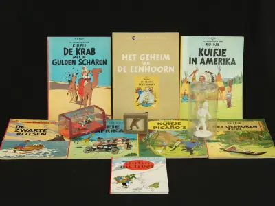 Kuifje verzamellot met strips en memorabilia – kavel bij De Kringwinkel, Antwerpen