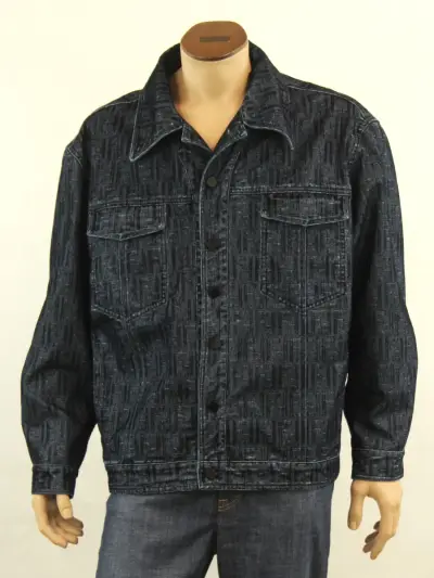 FENDI ROMA heren jeansjack - FF monogram - maat 52 - Made in Italy – kavel bij De Kringwinkel, Antwerpen