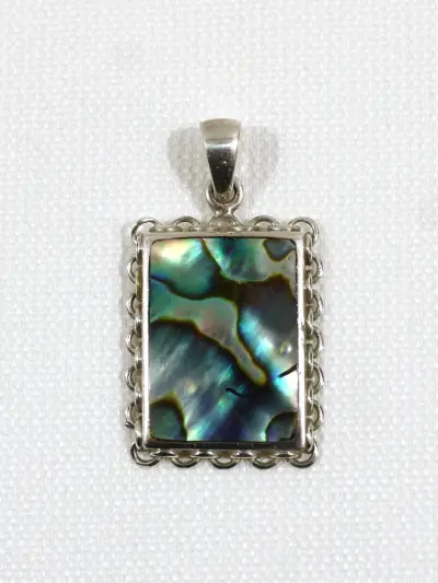 925 Zilveren Hanger met Abalone – kavel bij De Kringwinkel, Dilsen