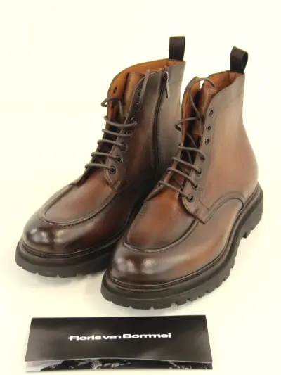 FLECS herenboots in bruin leder – maat 46 – Made in Italy – nieuw – kavel bij De Kringwinkel, Antwerpen