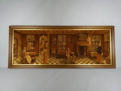 Klassiek Wandtapijt in Houten Lijst – kavel bij De Kringwinkel, Diest