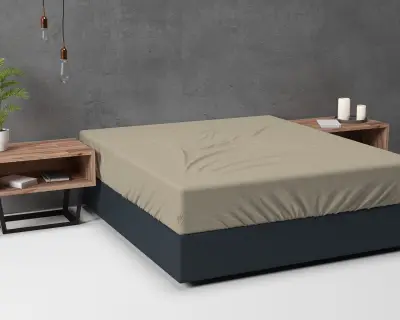 Sleeptime hoeslaken beige 160x200cm +25cm – kavel bij GSD Auctions, Zoeterwoude