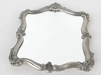 Barokspiegel in Tinnen Frame – Les Potstainiers Hutois, België – kavel bij De Kringwinkel, Heverlee