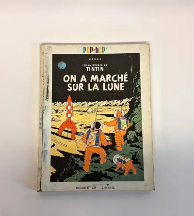 Stripboek Tintin - On a marché sur la lune, Frans – kavel bij De Kringwinkel, Aalst