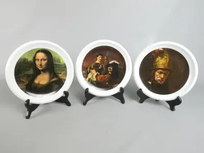 Set van drie Edelstein Bavaria wandborden met kunstafdrukken – kavel bij De Kringwinkel, Diest