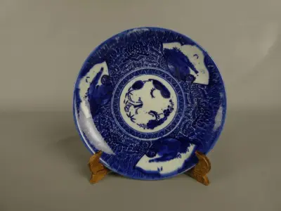 Japans blauw-witte porseleinen bord – kavel bij De Kringwinkel, Diest