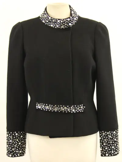Zwarte damesblazer met strass steentjes maat 38 – kavel bij De Kringwinkel, Antwerpen