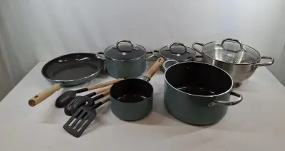 Set kookpotten en keukengerei GreenPan – kavel bij De Kringwinkel, Zottegem