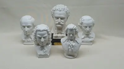 Set van 5 porseleinen bustes van klassieke componisten – kavel bij De Kringwinkel, Zottegem