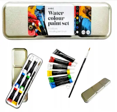 Aquarelverf 6 stuks in tubes + kwas in een etui – kavel bij GSD Auctions, Zoeterwoude
