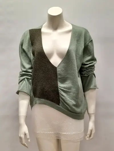 Exclusieve asymmetrische trui met diepe V-hals - Dries Van Noten – kavel bij De Kringwinkel, Gent